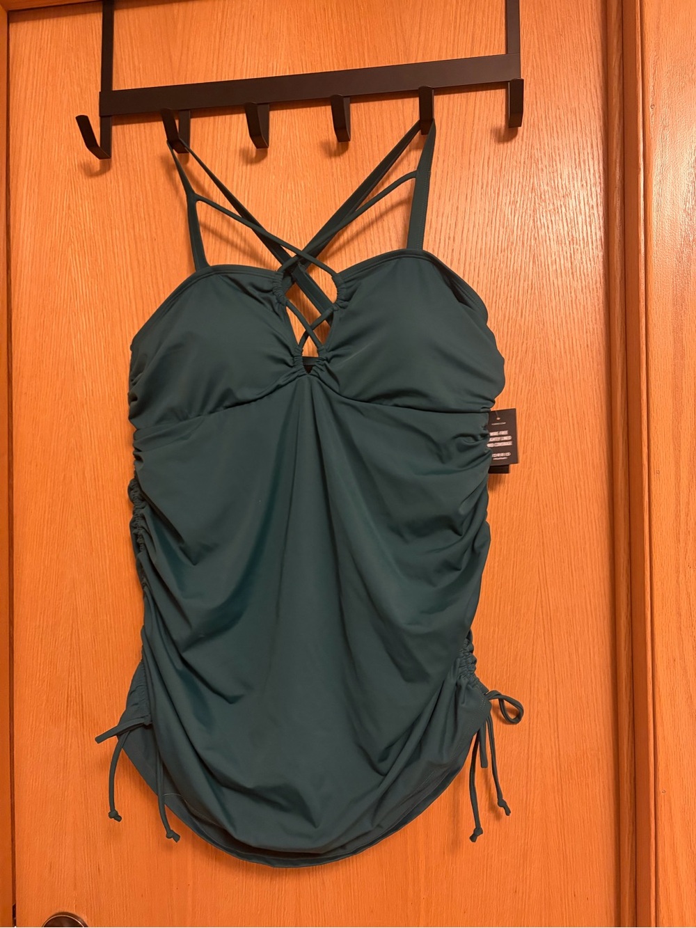 torrid Teal Ruched One-Piece Swimsuit with Crisscross Straps